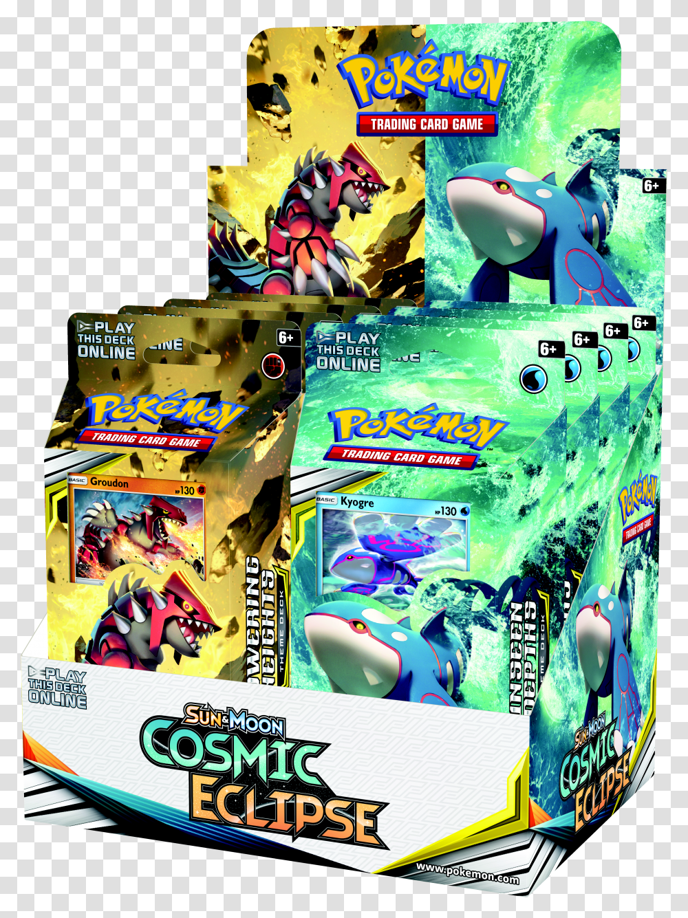 Pokemon Trading Card Game Sun And Moon Cosmic Eclipse Theme Deck Assortment Gamestop Groudon Transparent Png