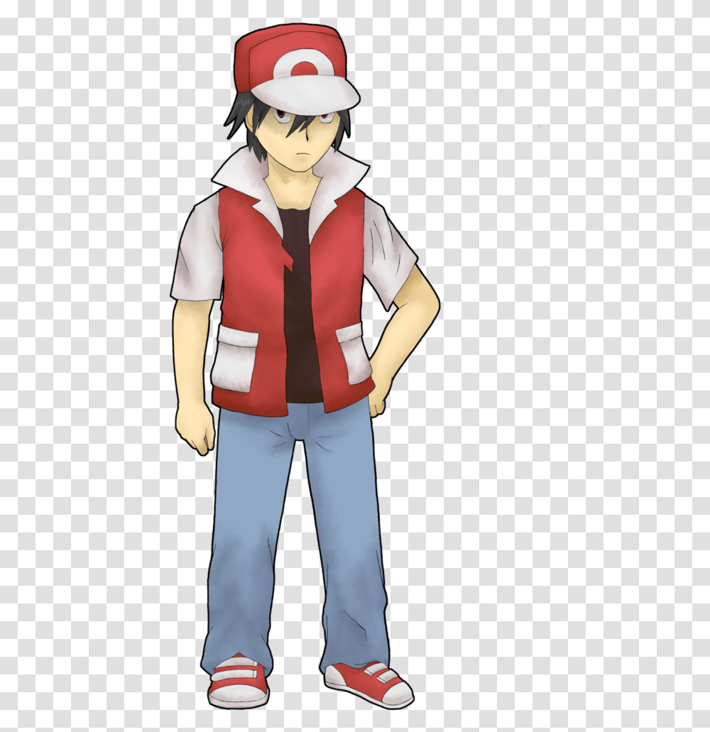 Pokemon Trainer Red 6 Image Pokemon Red Trainers, Clothing, Person, Shoe, Coat Transparent Png