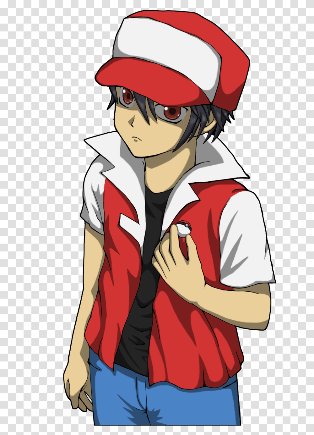 Pokemon Trainer Red Vector Royalty Pokemon Trainer Red, Clothing, Apparel, Helmet, Person Transparent Png