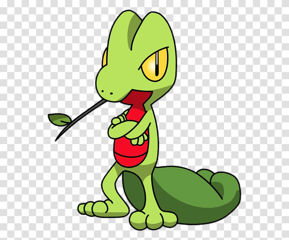 Pokemon Treecko Branch In Mouth Image, Food, Duel, Alien, Animal Transparent Png