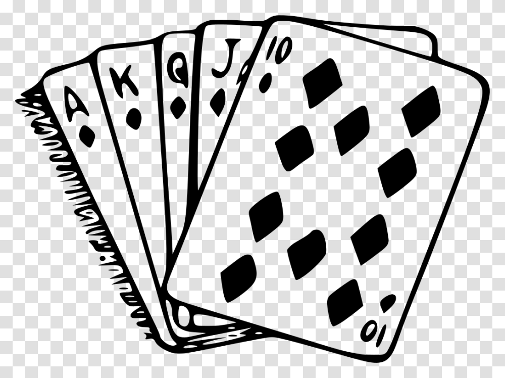 Poker Drawing Hand Cards Black And White, Gray, World Of Warcraft Transparent Png