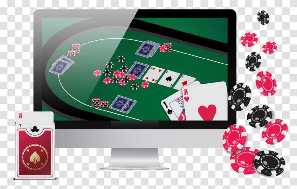 Poker Online, Game, Gambling, Face, Monitor Transparent Png