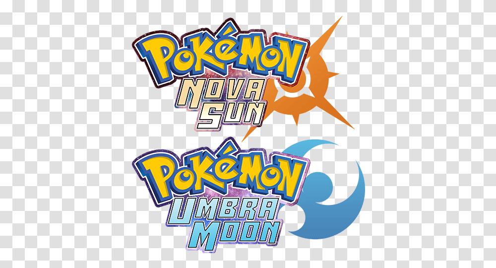 Pokmon Nova Sun & Umbra Moon For - Dio Vento's Pokemon Sun Logo, Pac Man, Flyer, Poster, Paper Transparent Png