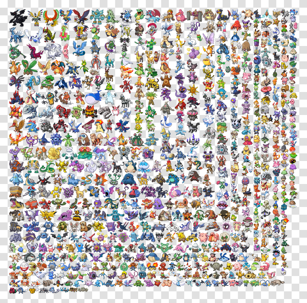 Pokmon Sprite Generator Sprite Sheet All Pokemon Sprites, Pattern, Crowd, Sphere Transparent Png