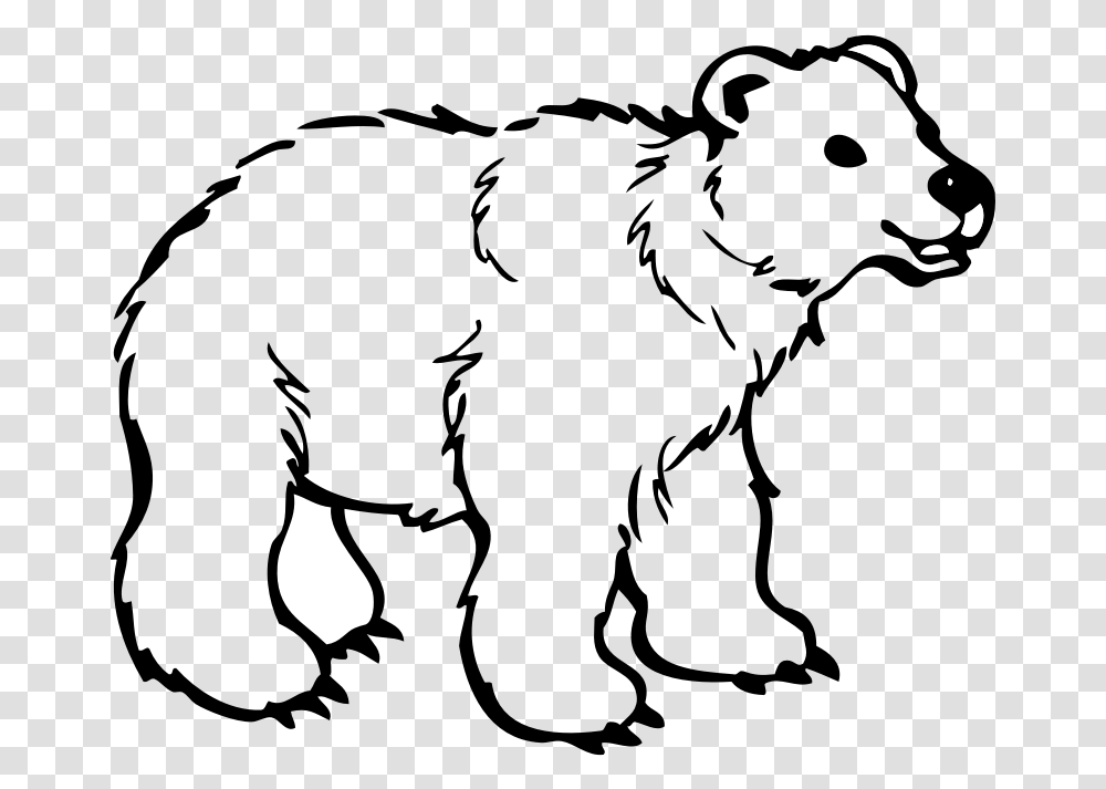 Polar Bear American Black Bear Brown Bear Drawing Bear Clipart Black And White Outline, Outdoors, Silhouette, Cutlery, Nature Transparent Png