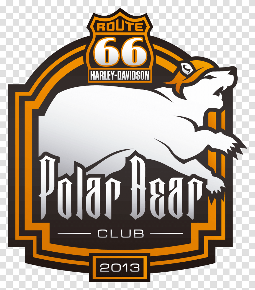 Polar Bear Club Route 66 Harley Davidson Route 66 Harley Davidson, Label, Text, Beer, Alcohol Transparent Png