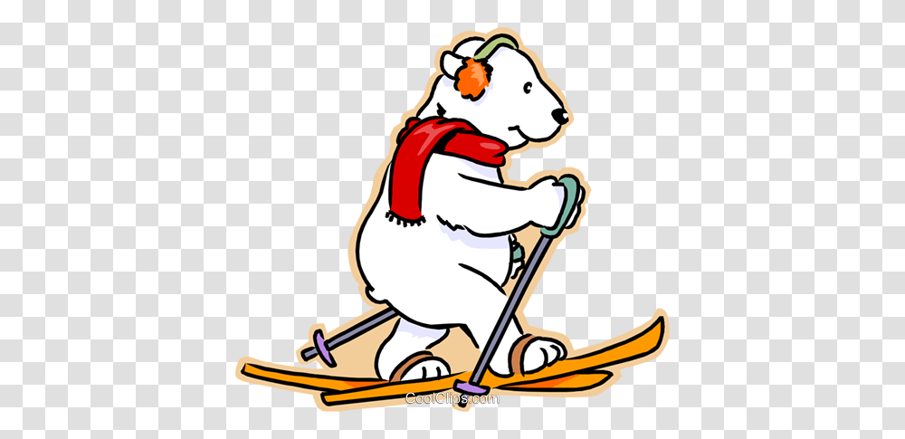 Polar Bear Cross Country Skiing Royalty Free Vector Clip Art, Oars, Paddle, Animal, Toy Transparent Png