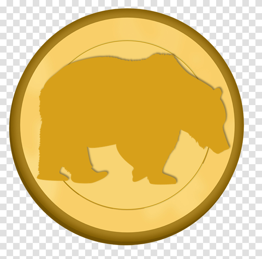 Polar Bear On Ice Clipart Brown Bear, Gold, Coin, Money, Gold Medal Transparent Png