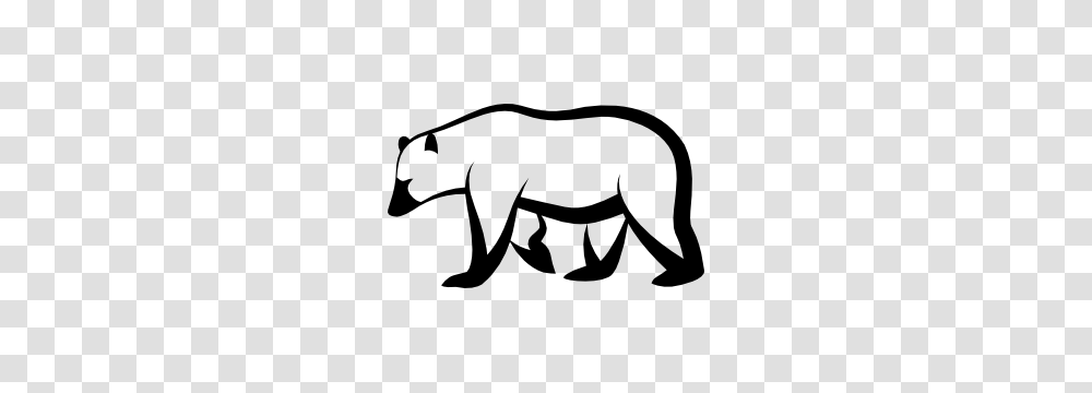 Polar Bear Outline Sticker, Stencil, Mammal, Animal, Wildlife Transparent Png