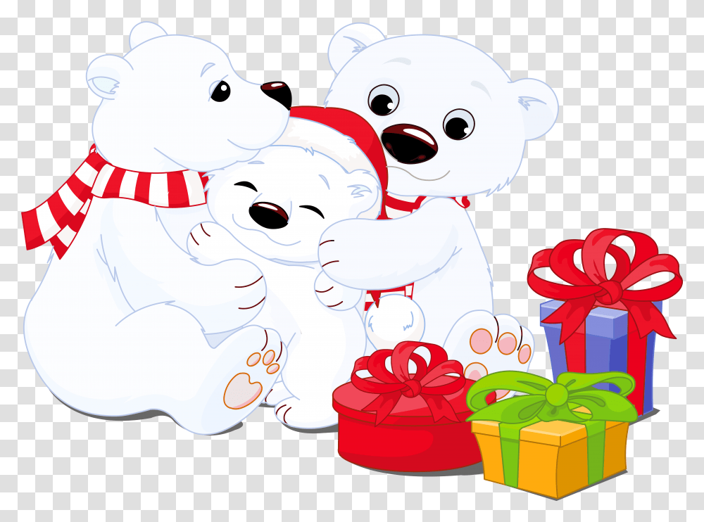 Polar Bears With Gifts Clipart Christmas Polar Bear Clipart, Toy, Animal Transparent Png