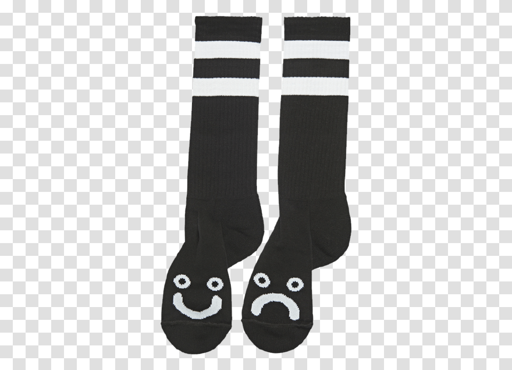 Polar Happy Sad Socks Long Black Preview Polar Skate Co., Apparel, Footwear, Shoe Transparent Png