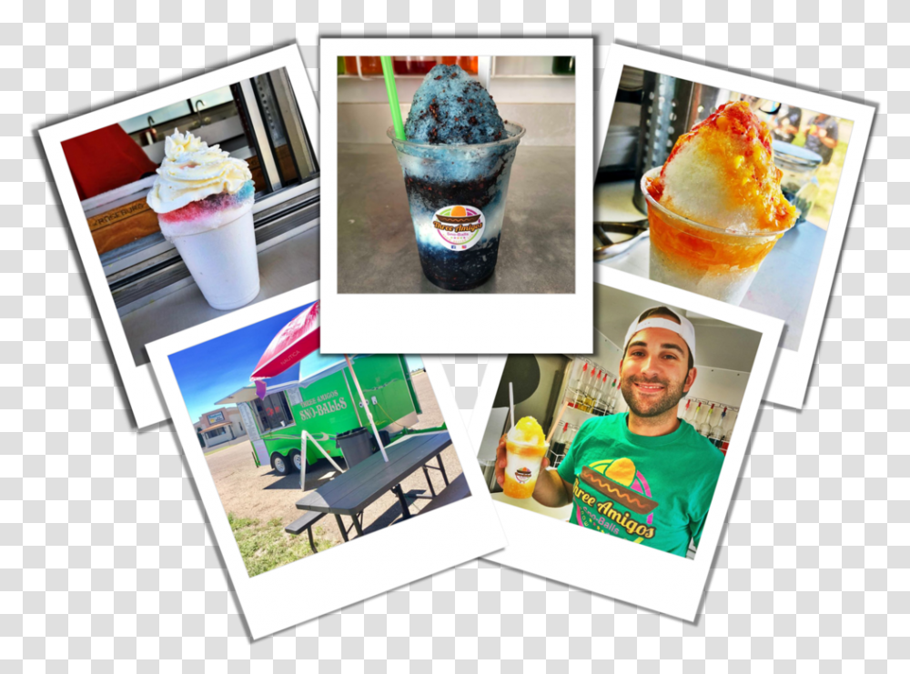 Polaroid 3 Snow Cone, Cream, Dessert, Food, Creme Transparent Png