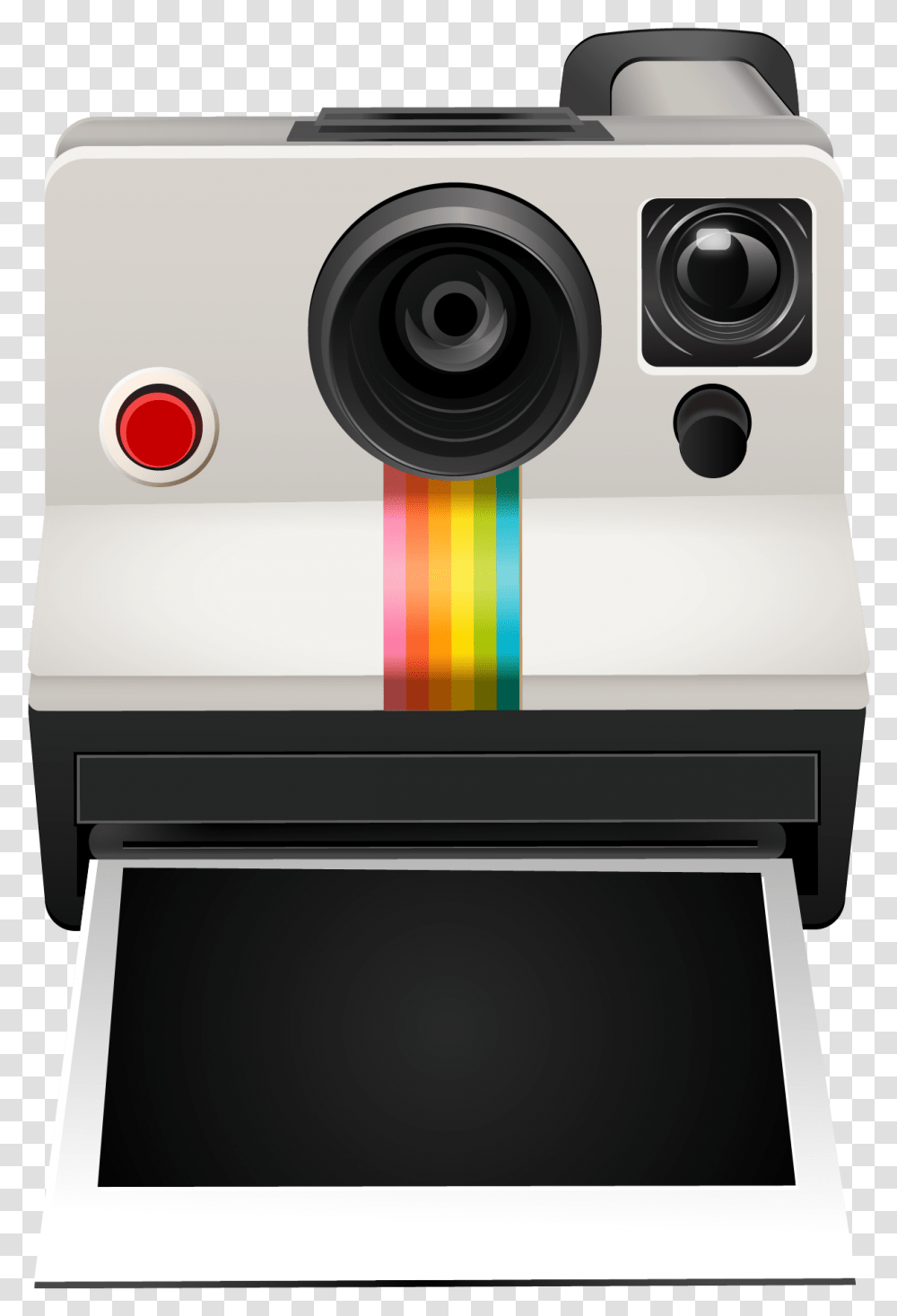 Polaroid Camera Polaroid Camera With Film Coming Out, Electronics, Cooktop, Indoors, Webcam Transparent Png