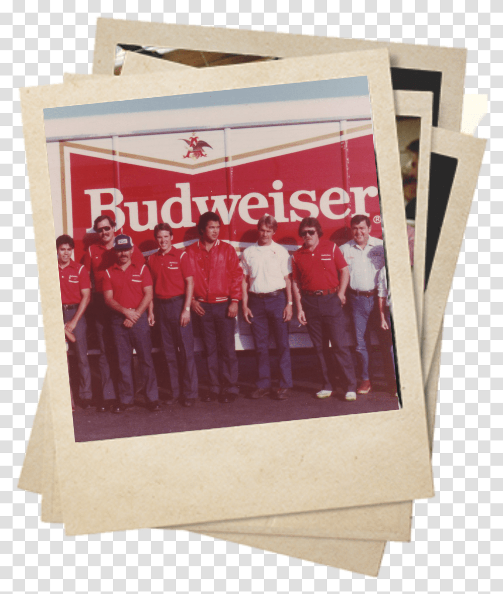 Polaroid Of Heimark Employees And Budweiser Vintage Polaroid Image, Person, Poster, Advertisement Transparent Png