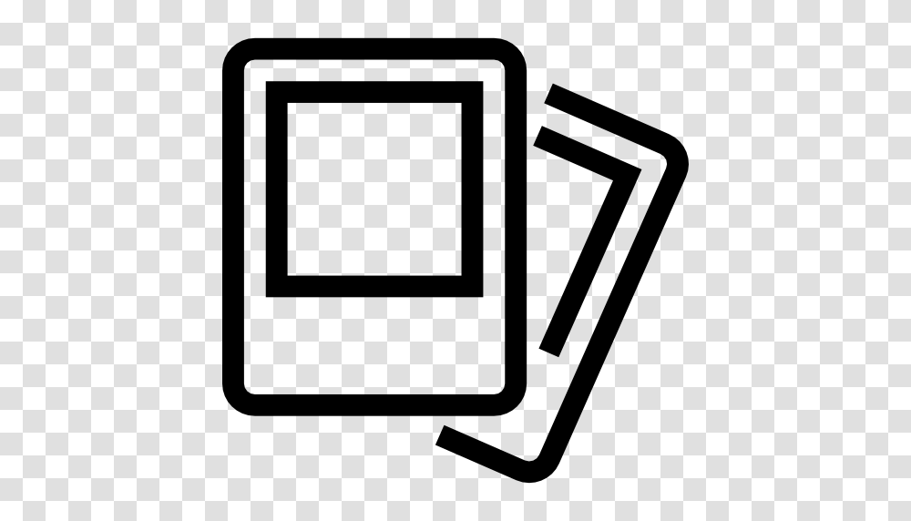 Polaroid Photos Outlined Symbol Icon Free Of Graphicsbay Photo, Gray, World Of Warcraft Transparent Png