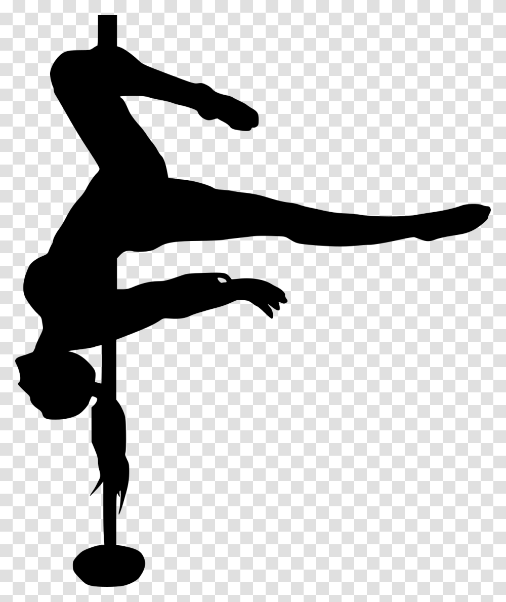Pole Dancer Silhouette Pole Dance Silhouette, Gray Transparent Png