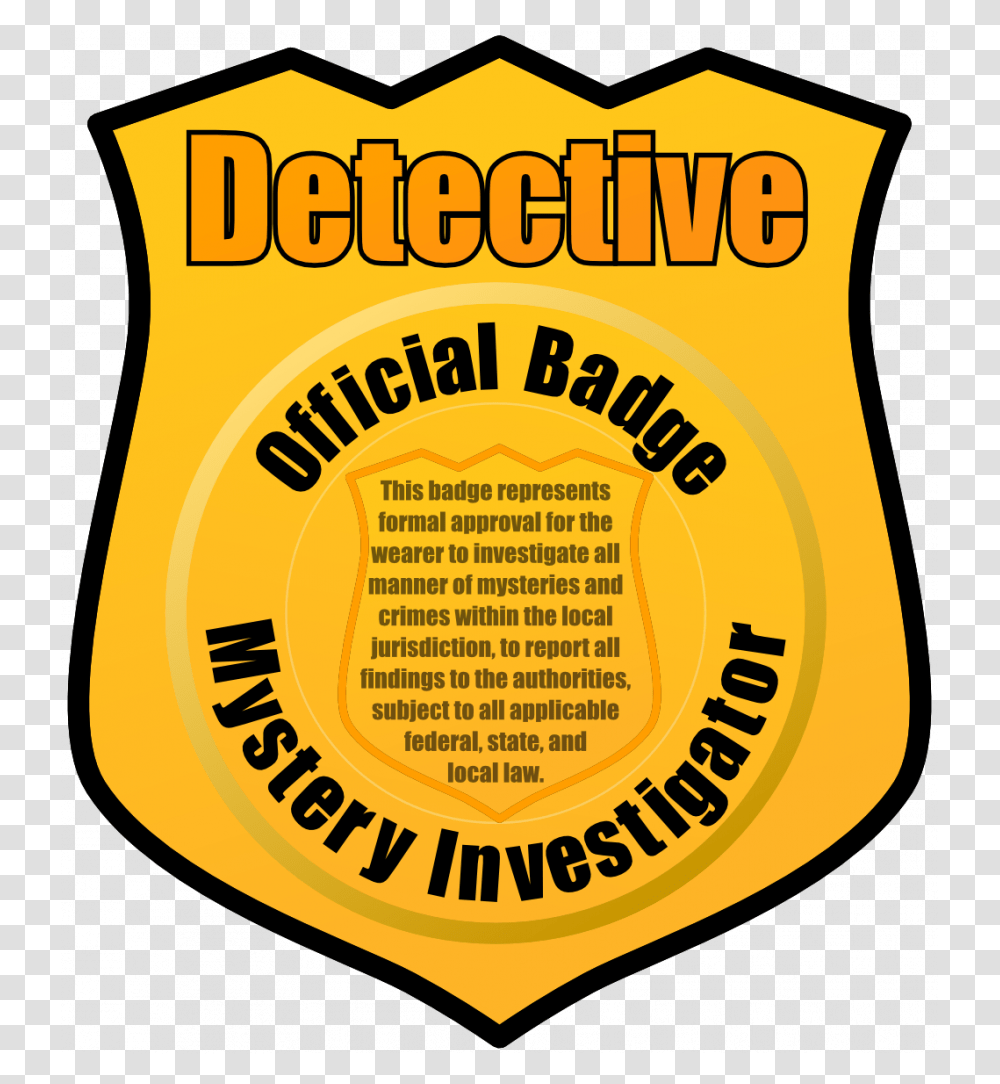 Police Badge Clip Art Detective Badge, Label, Word, Sticker Transparent Png