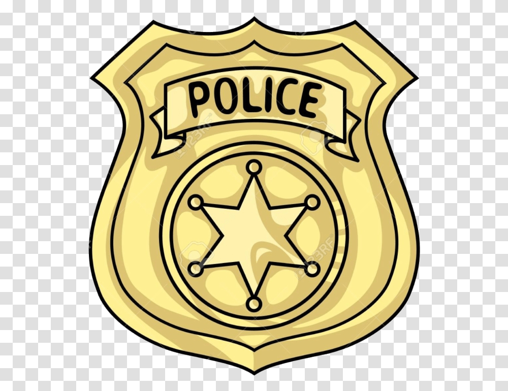 Police Badge Clipart Cartoon Police Badge Clipart, Logo, Trademark, Clock Tower Transparent Png