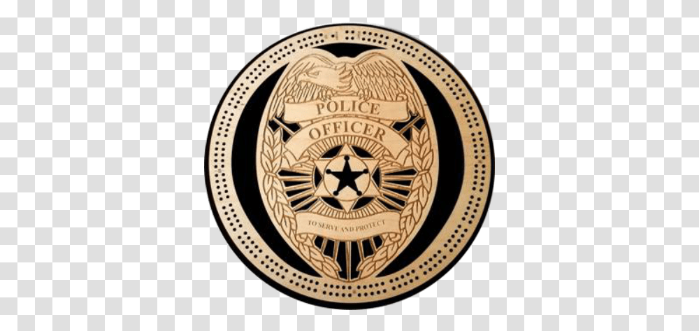 Police Badge Cribbage Board Emblem, Symbol, Logo, Trademark, Rug Transparent Png