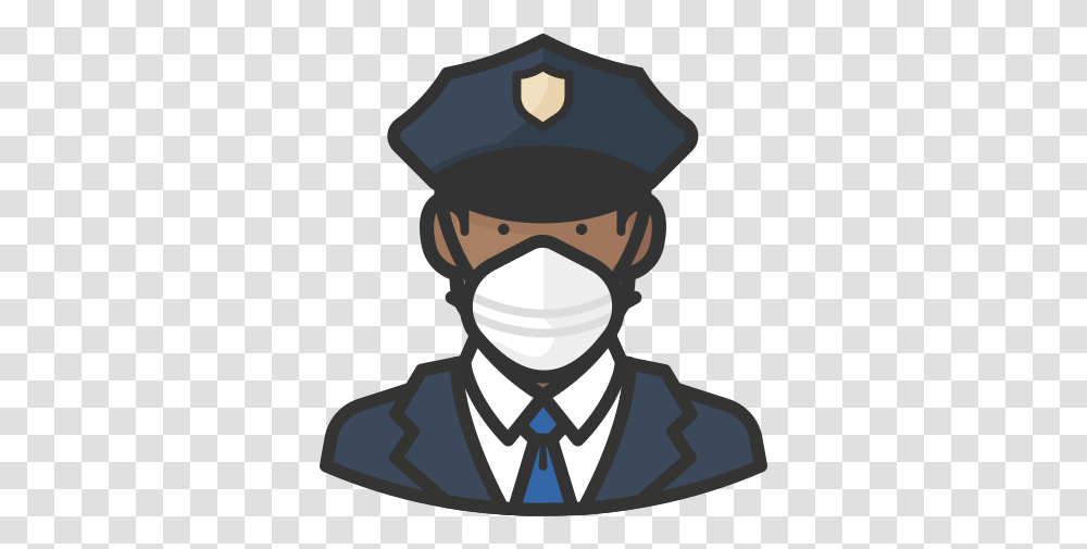 Police Black Male Coronavirus People Avatar Mask Free Coronavirus Police With Mask Drawing, Person, Human, Pirate, Performer Transparent Png