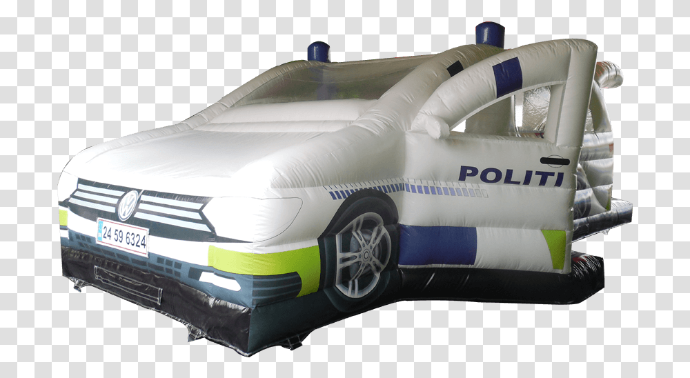 Police Car Bouncy Castle Peugeot, Vehicle, Transportation, Automobile, Wheel Transparent Png