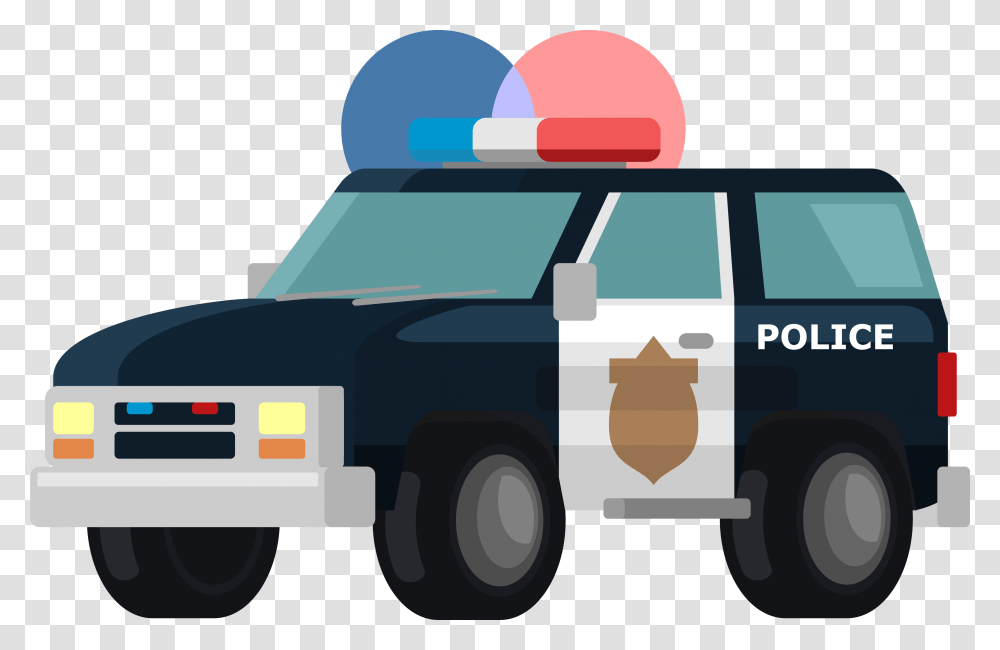 Police Car Patrolling Illustration Policia Patrulla, Vehicle, Transportation, Automobile, Lawn Mower Transparent Png