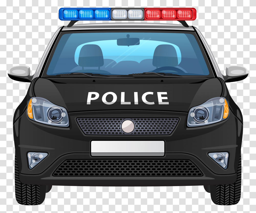 Police Car Police Officer Police Car Clipart Front, Vehicle, Transportation, Automobile, Light Transparent Png