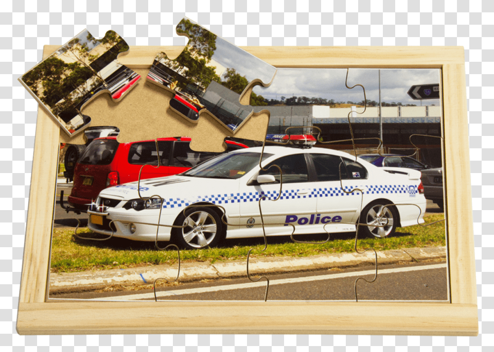 Police Car Puzzle Police Car, Vehicle, Transportation, Automobile, Wheel Transparent Png