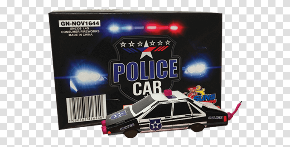 Police Car Sky King Fireworks Police Car, Vehicle, Transportation, Text, Paper Transparent Png