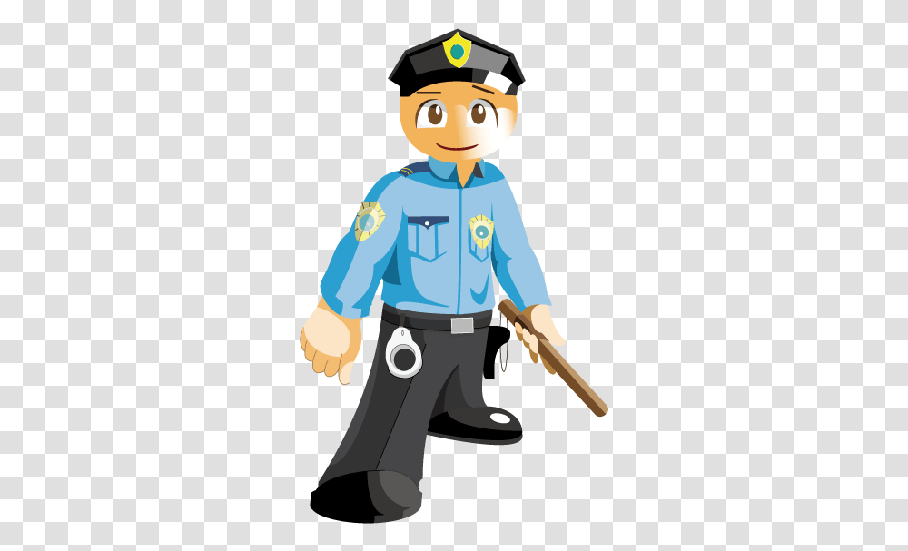 Police Cartoon Security Guard Career, Person, Human, Toy, Cleaning Transparent Png