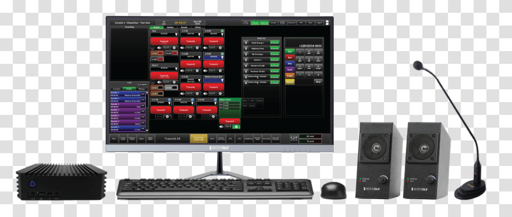 Police Dispatch Radio System, Monitor, Screen, Electronics, Computer Keyboard Transparent Png