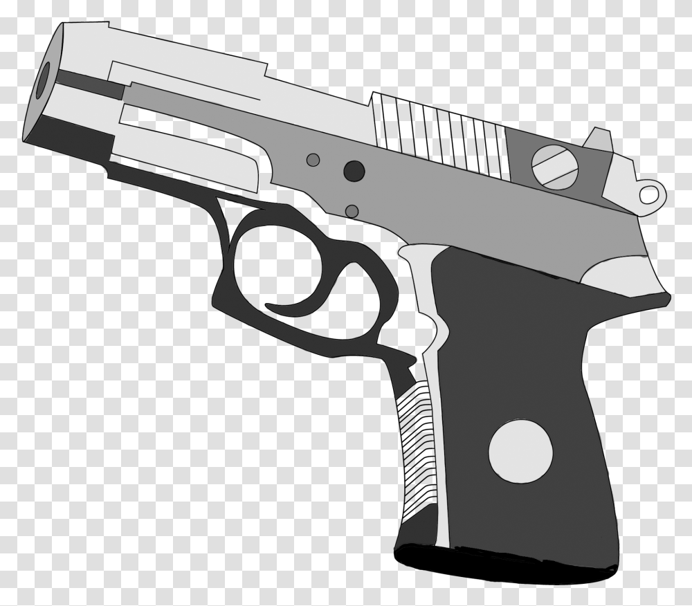 Police Gun Clipart, Weapon, Weaponry, Handgun Transparent Png