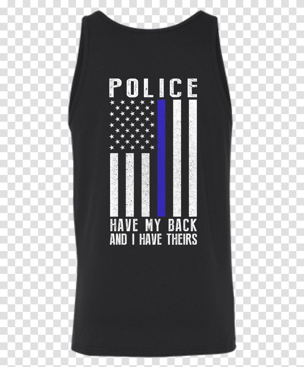 Police Have My Back And I Have Theirs Police Thin Blue Active Tank, Apparel, Sleeve, T-Shirt Transparent Png