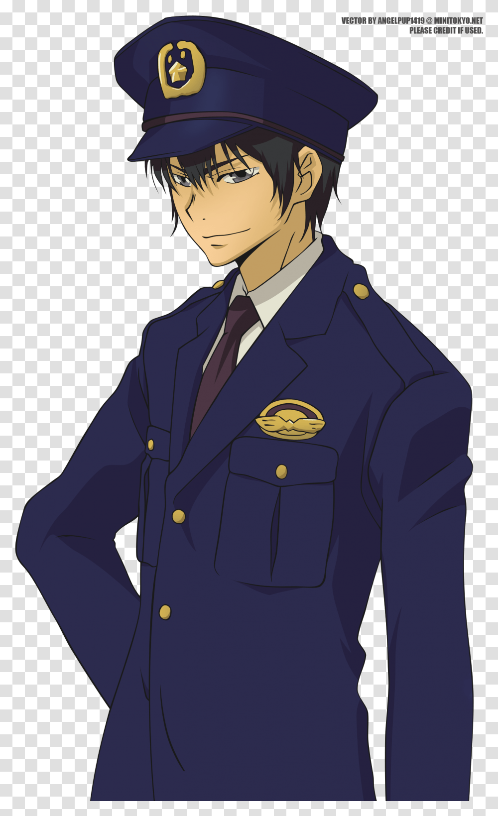 Police Man Anime Police Man, Military Uniform, Helmet, Person Transparent Png