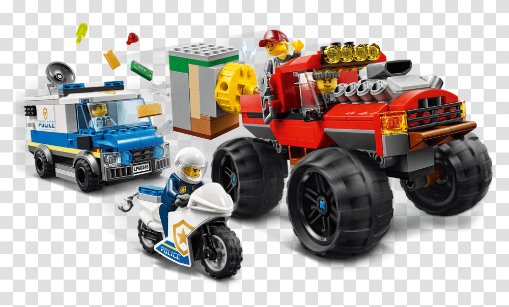 Police Monster Truck Heist Lego City Police Monster Truck Heist, Wheel, Machine, Tire, Toy Transparent Png