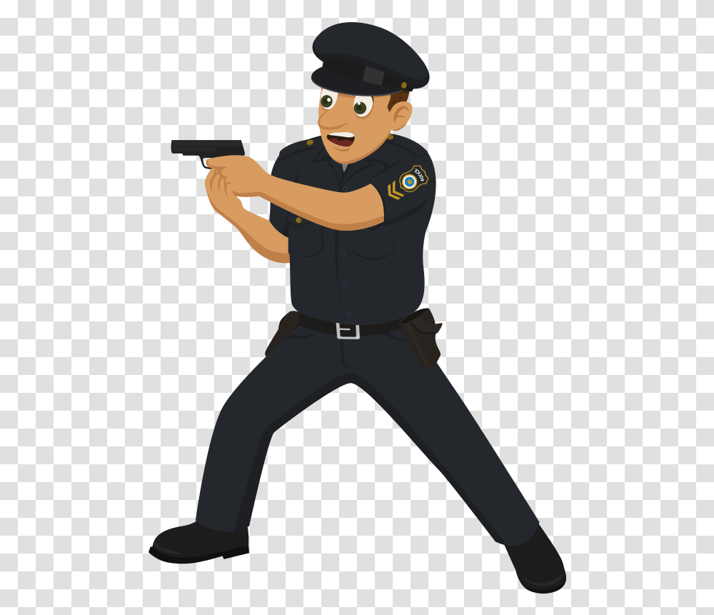 Police Officer Cartoon Drawing Cop Pointing Gun Cartoon, Person, Toy, Military Uniform, Weapon Transparent Png