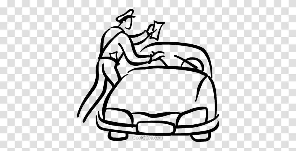 Police Officer Giving A Parking Ticket Royalty Free Vector Clip, Outdoors, Drawing, Stencil Transparent Png
