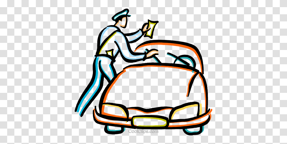 Police Officer Giving A Parking Ticket Royalty Free Vector Clip, Car, Vehicle, Transportation, Sports Car Transparent Png