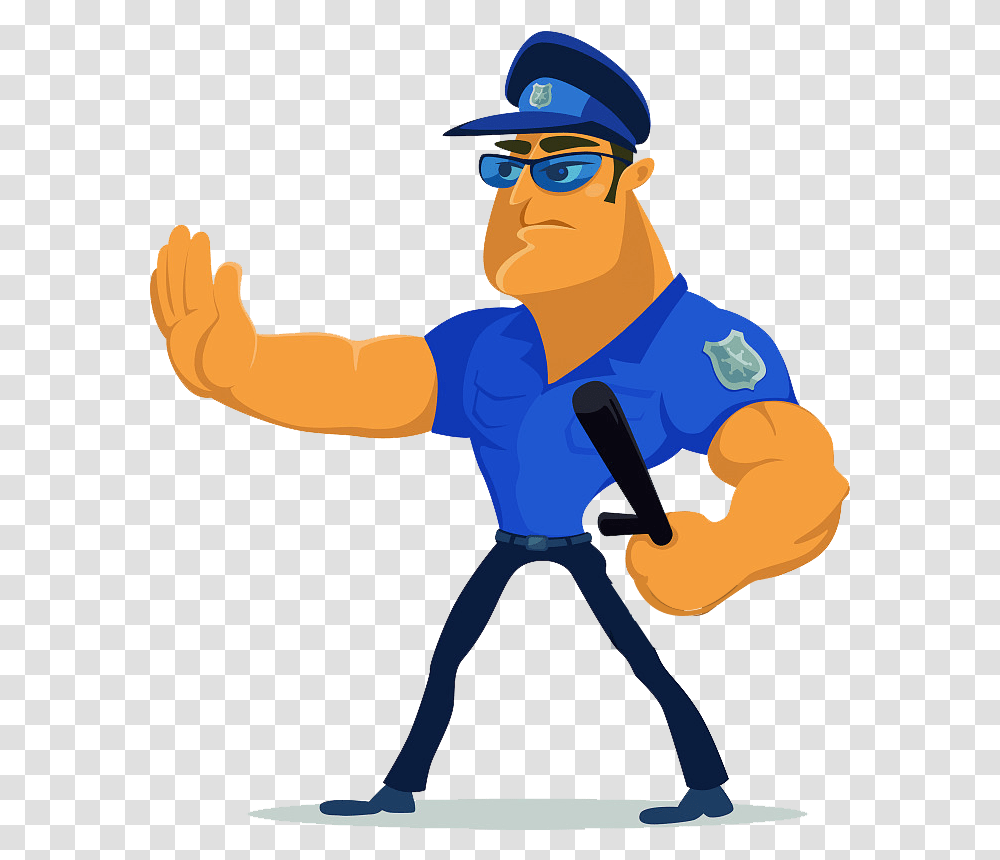 Police Officer Security Guard Illustration Angry Security Security Guard Cartoon, Person, Outdoors, Worker, Sunglasses Transparent Png