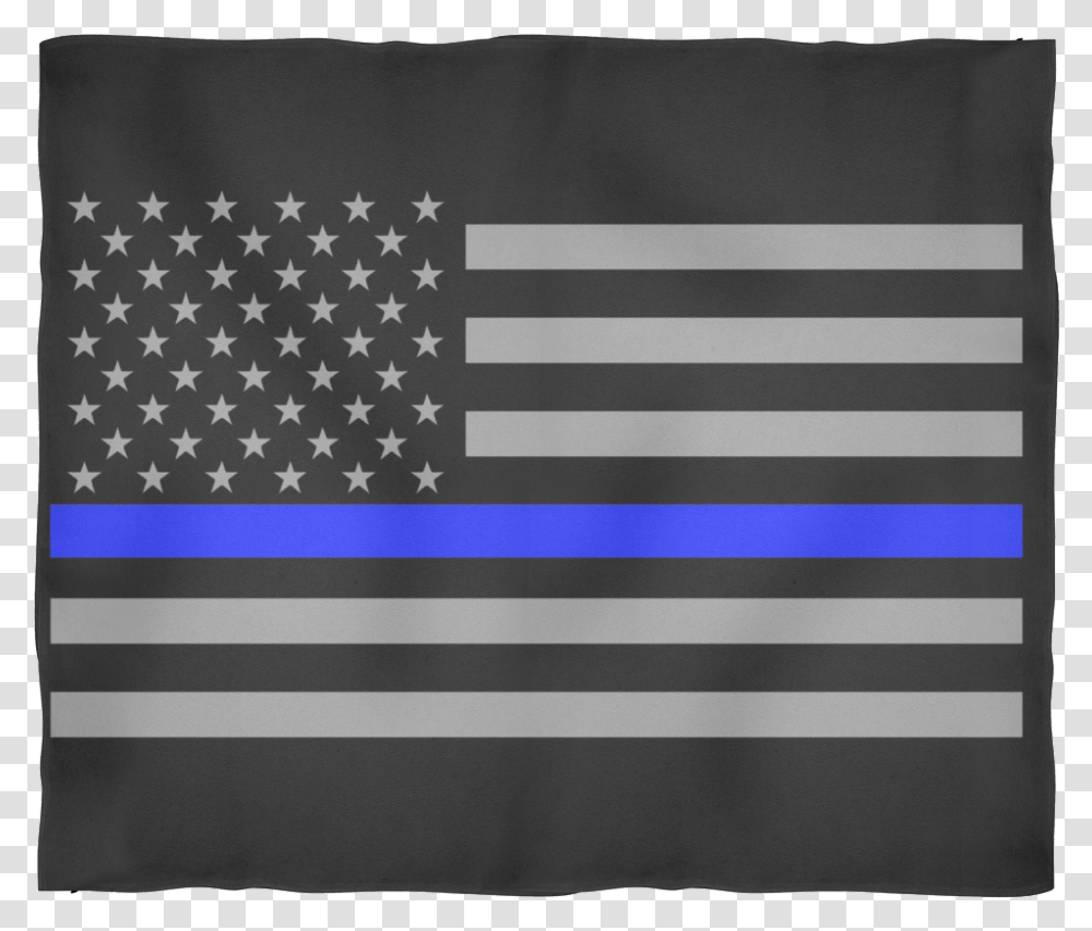 Police Officer Thin Blue Line American Flag Fleece Police Officer Thin Blue Line, Rug Transparent Png