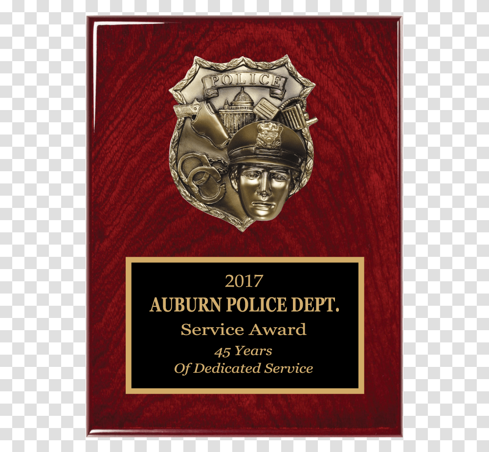 Police Rosewood Finish Plaque, Bronze, Logo Transparent Png