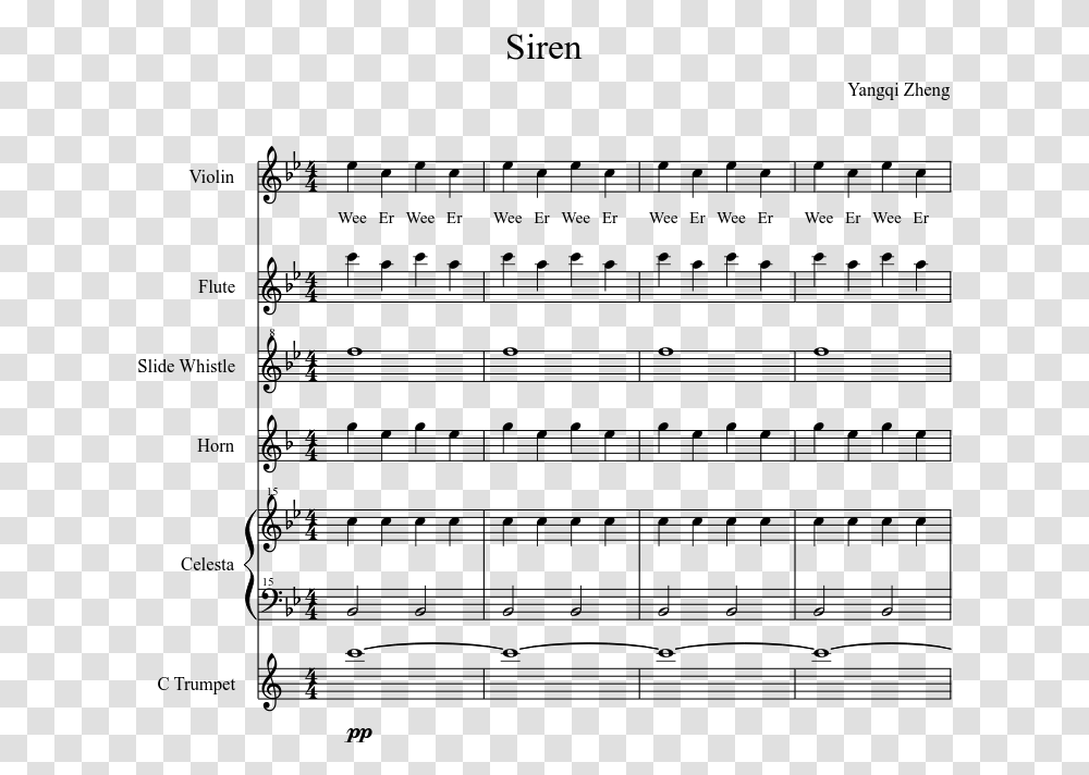 Police Siren Piano Notes, Gray, World Of Warcraft Transparent Png