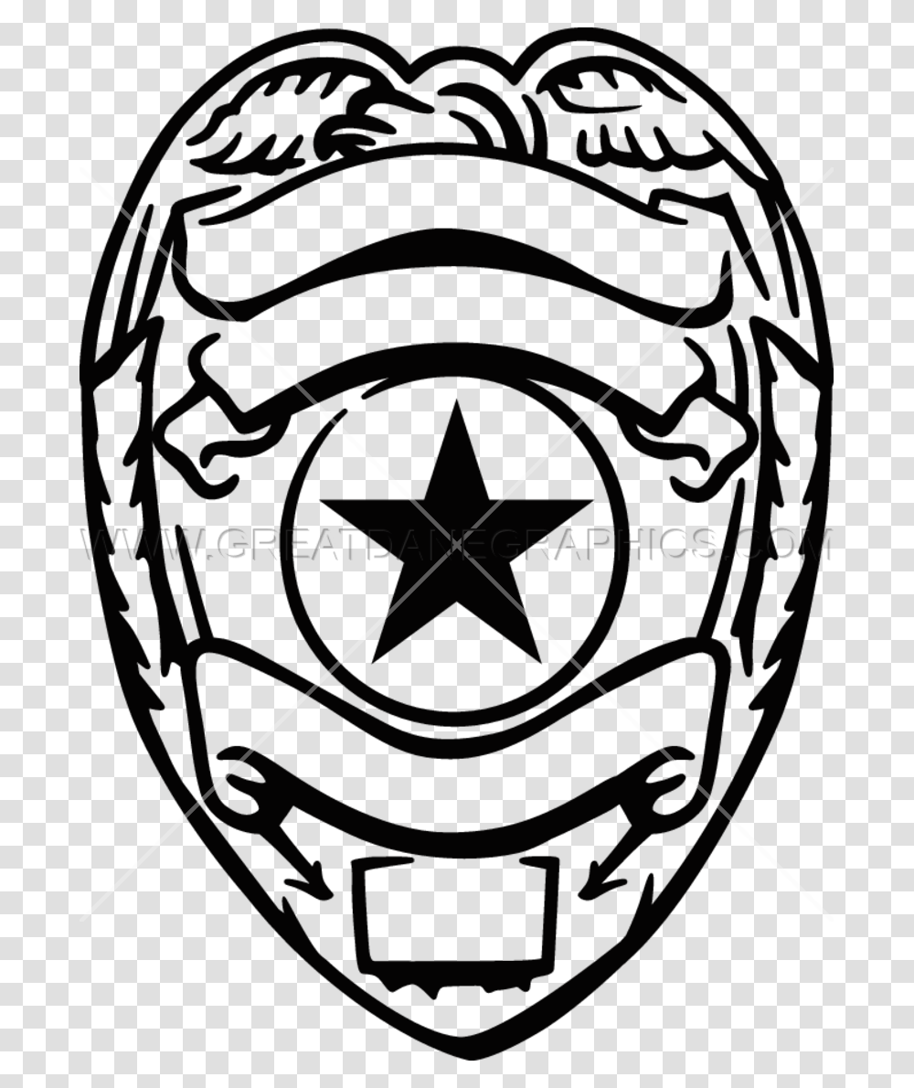Police Siren Police Badge Clipart Black And White, Star Symbol, Logo, Trademark Transparent Png