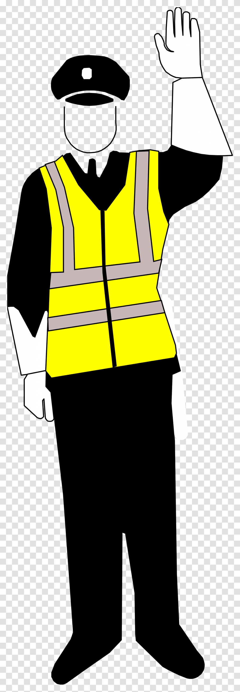 Police Stop Yellow, Apparel, Vest, Lifejacket Transparent Png