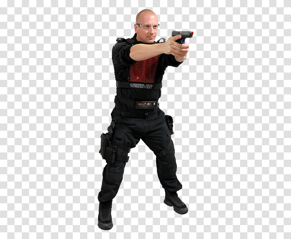 Police With Gun, Person, Human, Apparel Transparent Png