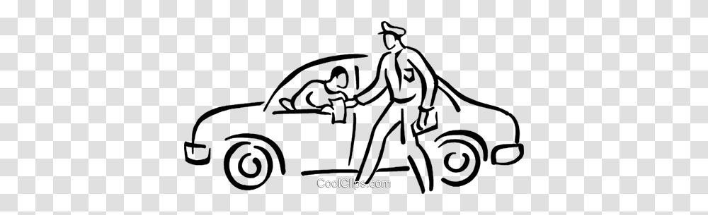 Policeman Giving A Motorist A Ticket Royalty Free Vector Clip Art, Drawing, Doodle, Silhouette Transparent Png