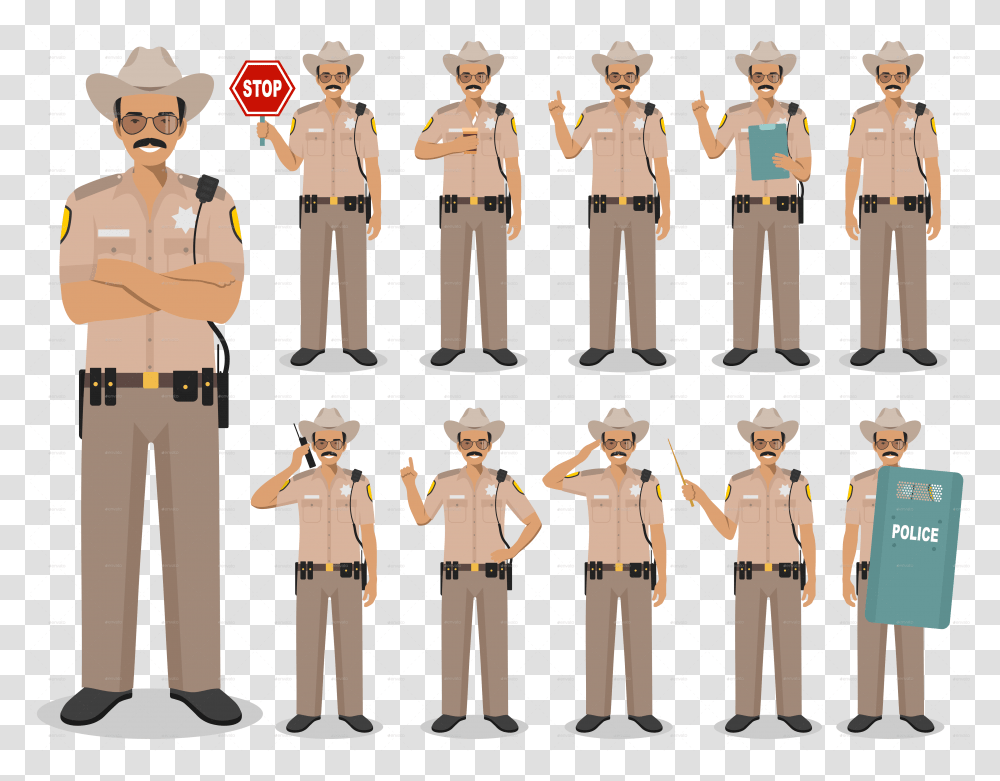 Policeman Illustration, Person, Bowl, Crowd, Standing Transparent Png