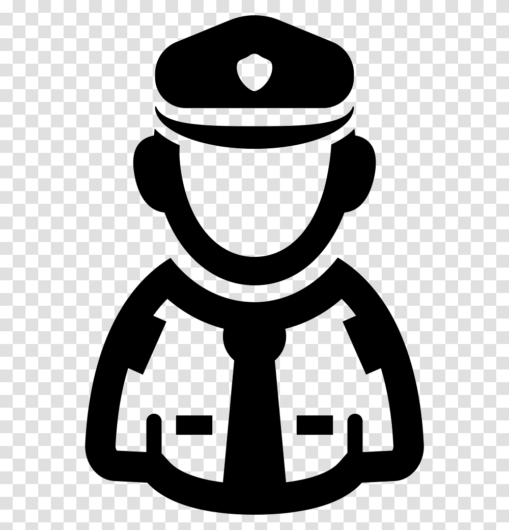 Policeman Pilot Icon, Stencil, Silhouette Transparent Png