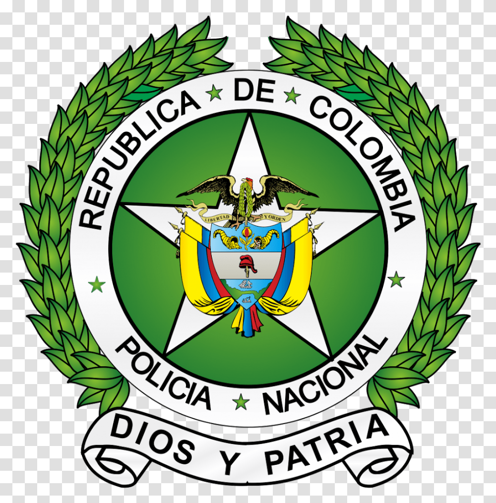 Policia Colombia Logo Vector Colombia, Plant, Emblem, Label Transparent Png