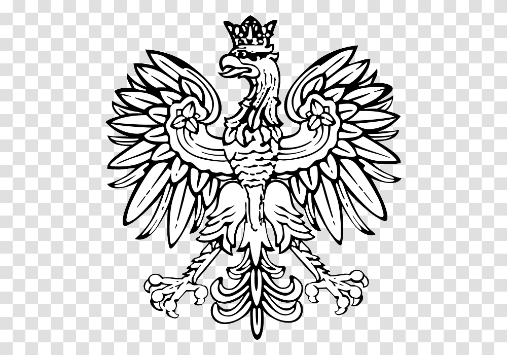 Polish Flag Tatoo Polish Coat Of Arms Black And White, Emblem Transparent Png